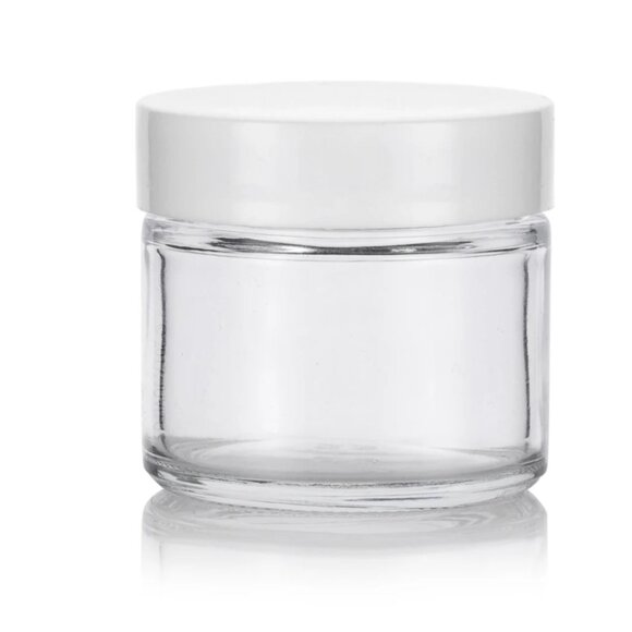 Magnolia Other - ⭐️ $10  - SET of 10 - STRAIGHT-SIDED CLEAR GLASS JARS WITH WHITE LIDS - 2oz